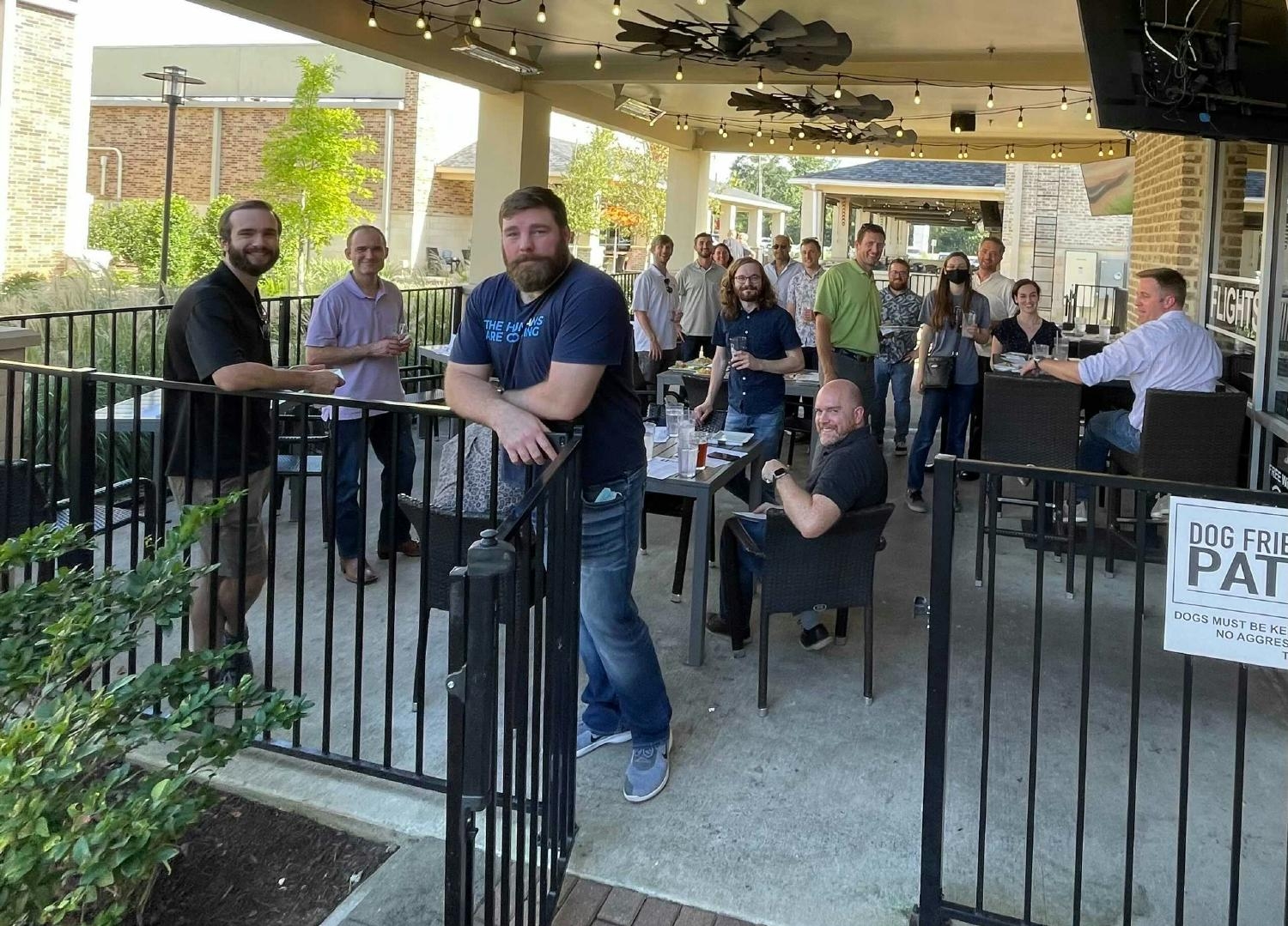 Gathering outdoors for happy hour on a gorgeous summer day

(Gathering followed Covid guidelines)