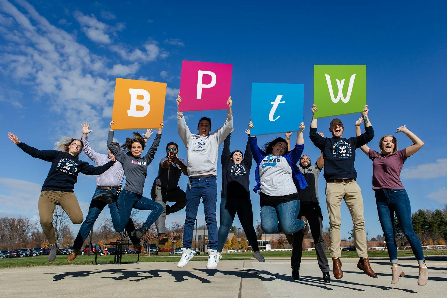 Team members celebrate a Columbus Best Place to Work win.