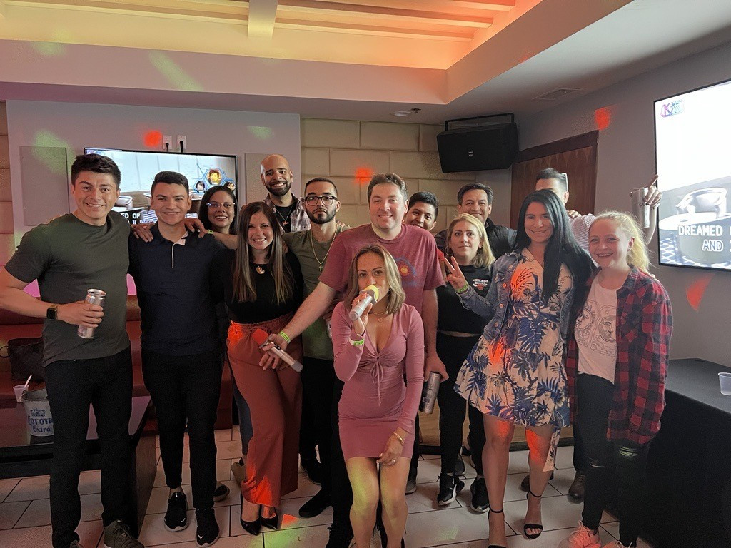 Sales team on a team outing. 