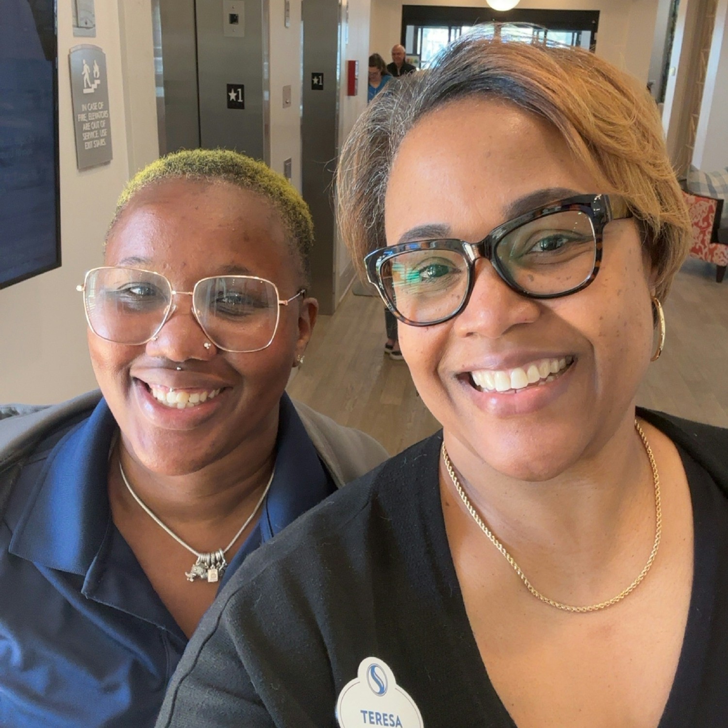 Our work days are filled with serving our residents, but there's always time to stop for a quick selfie with a friend.