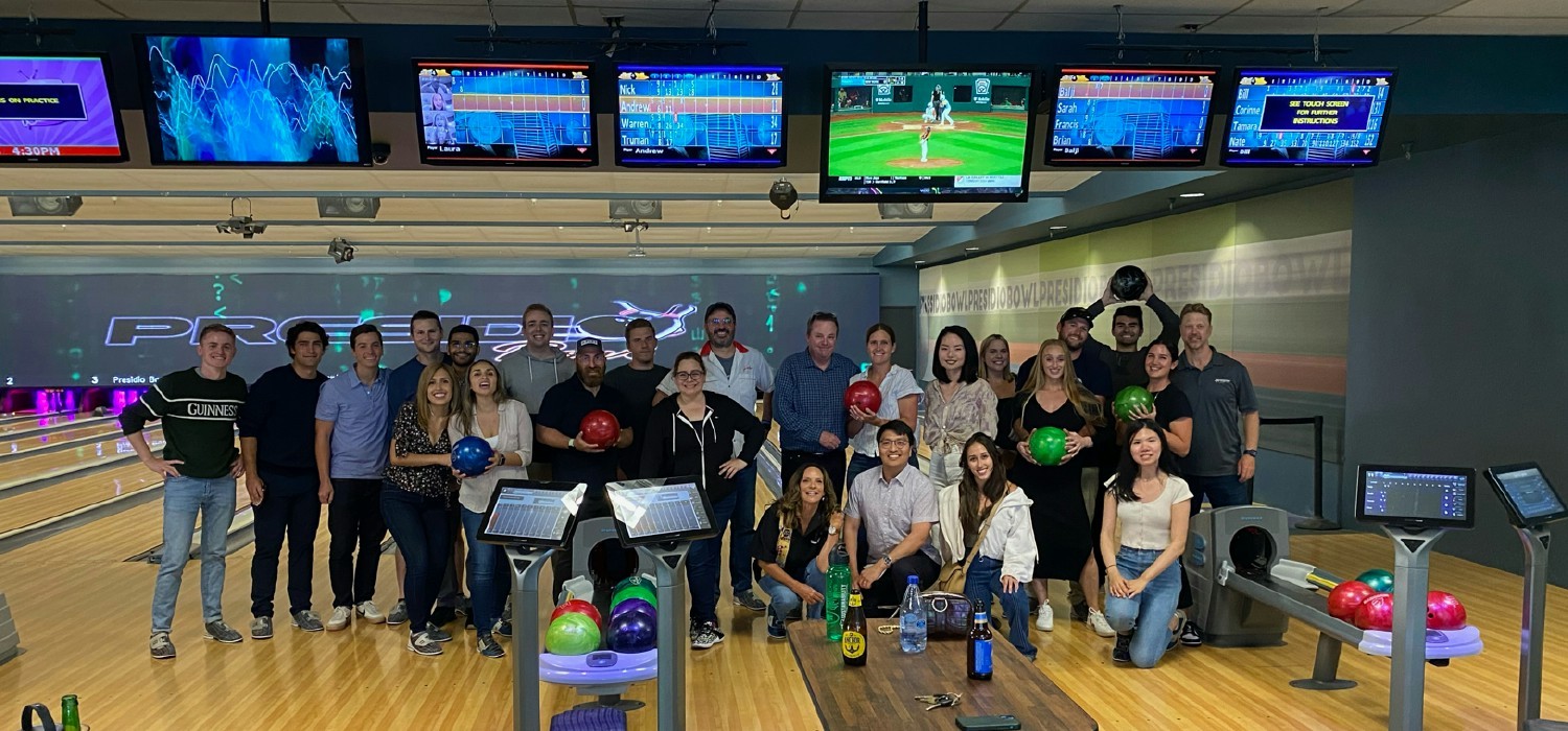 The team went bowling for an end of summer team-building event