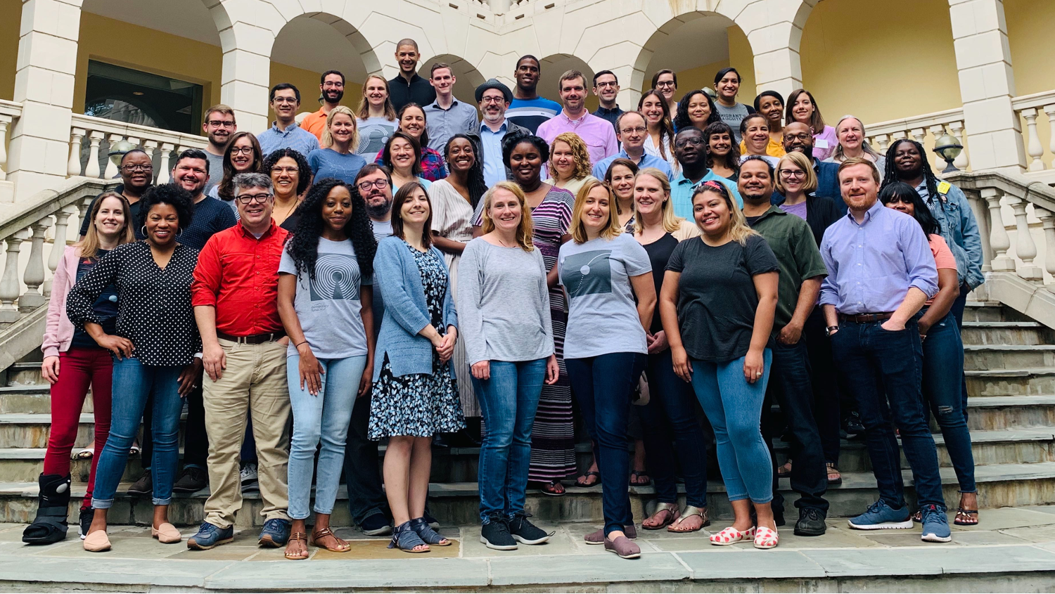 Democracy Fund staff at our 2019 All Staff Retreat, where one employee challenged us to become a Best Place to Work! 