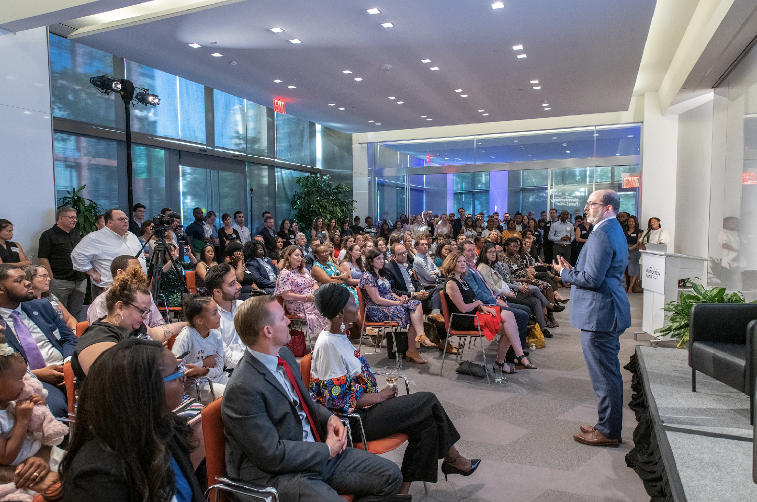 Democracy Fund's President, Joe Goldman, speaking to DF staff and guests at our 5th anniversary gathering.