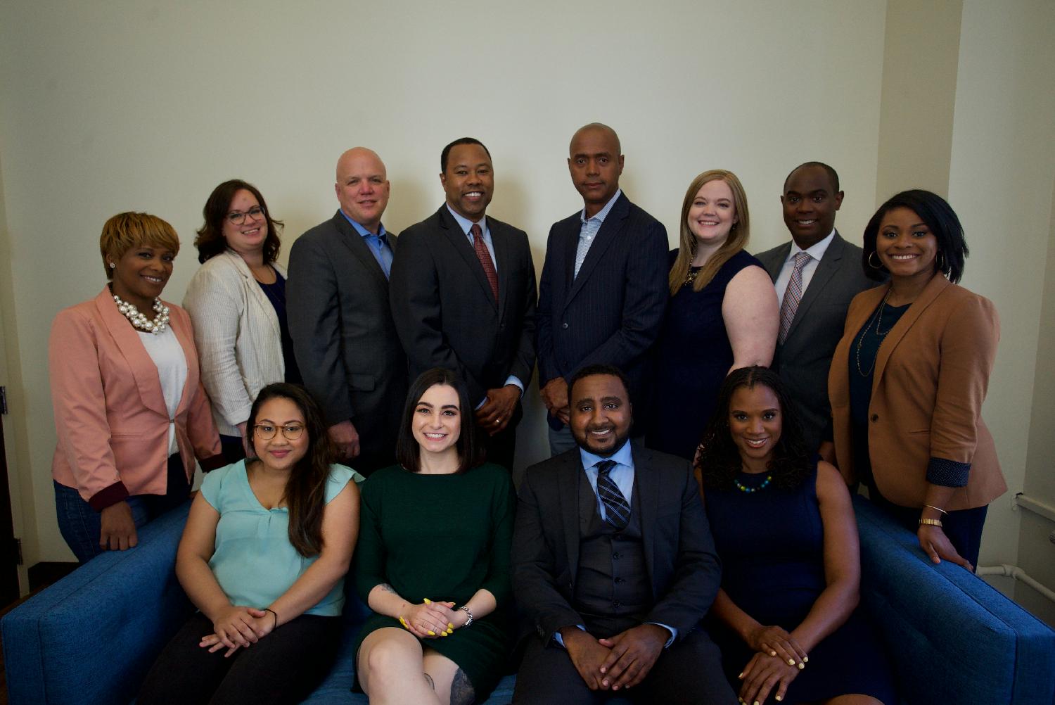 Exeter team members on professional photo day.