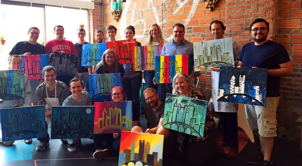 Columbus area employees paint the city skyline and enjoy time together in fall of 2019