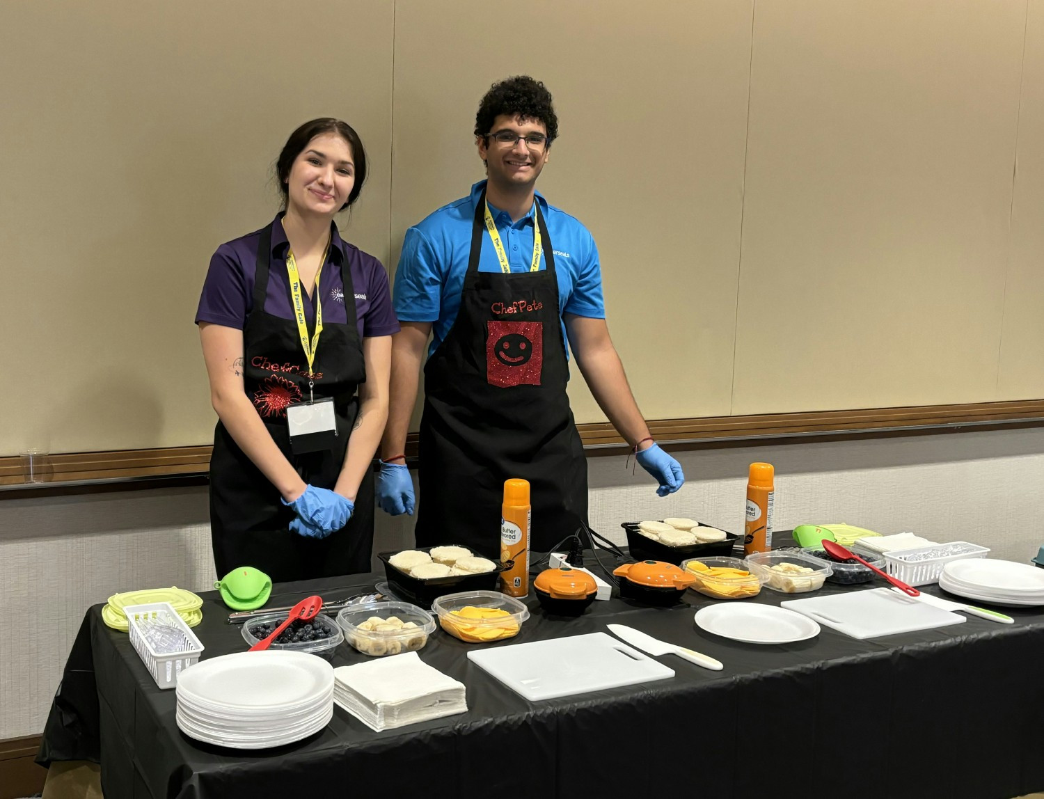 Naples ADT staff volunteering at Orlando Family Cafe during the adaptive cooking session facilitated by Easterseals FL
