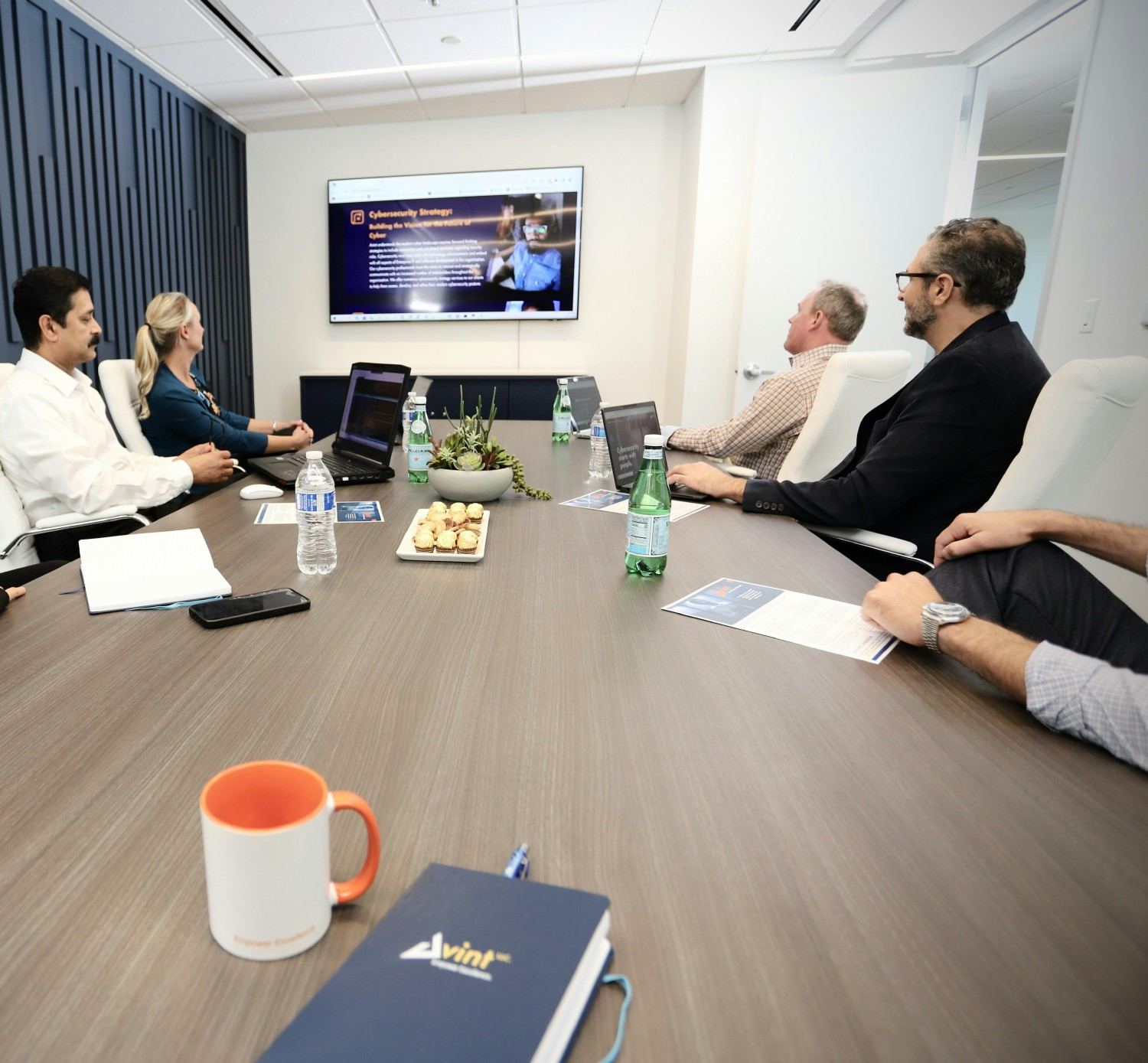 Conference room leadership meeting.