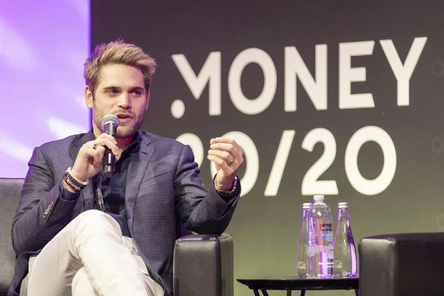 Co-founder and CEO Nathanial Harley speaking at Money20/20.