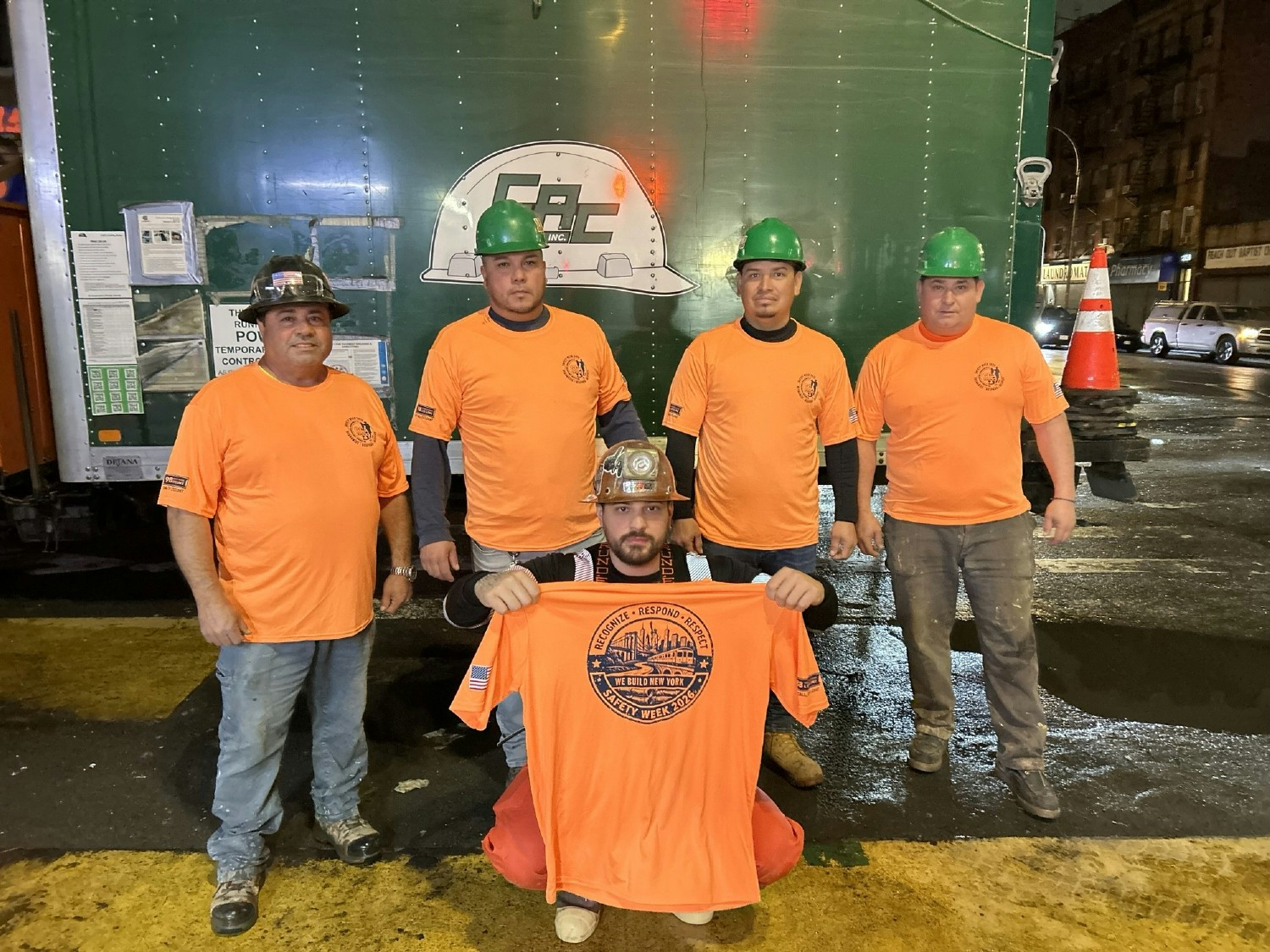 C.A.C. night crew posing for Safety Week.