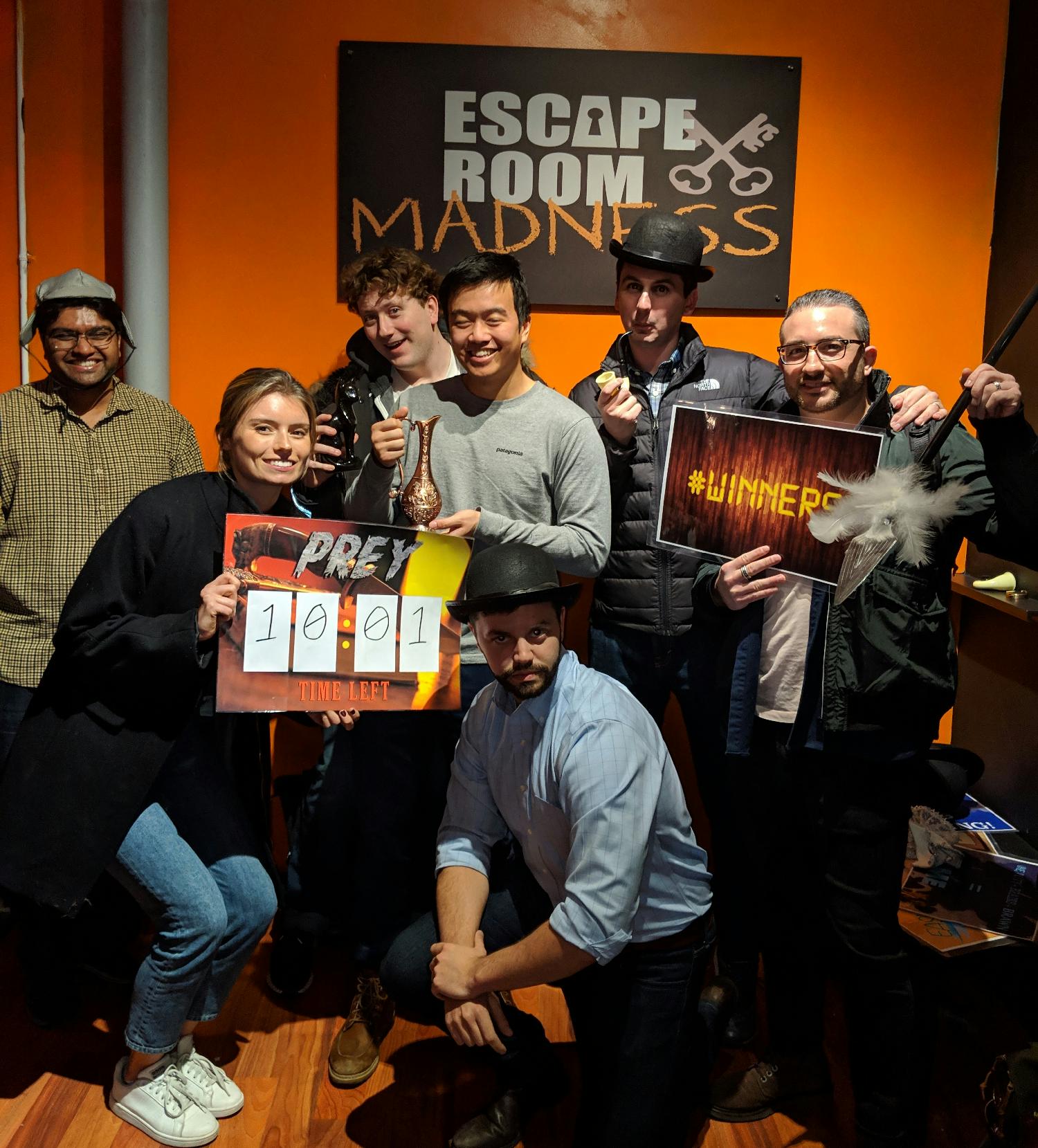 One of the many team outings at an Escape Room, where employees put their problem solving to the test.