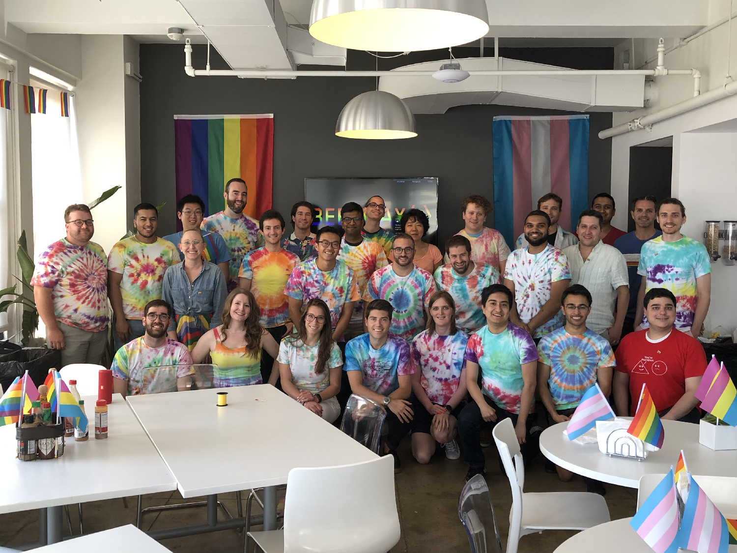 In June, participating Beeswaxers spent an evening doing tie-dye and then wore them to the rainbow-themed party in honor of Pride Month.