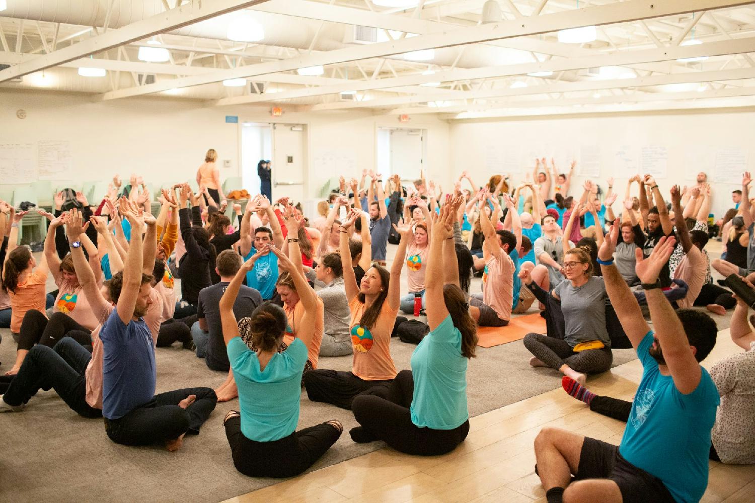 Meditation session at our annual retreat