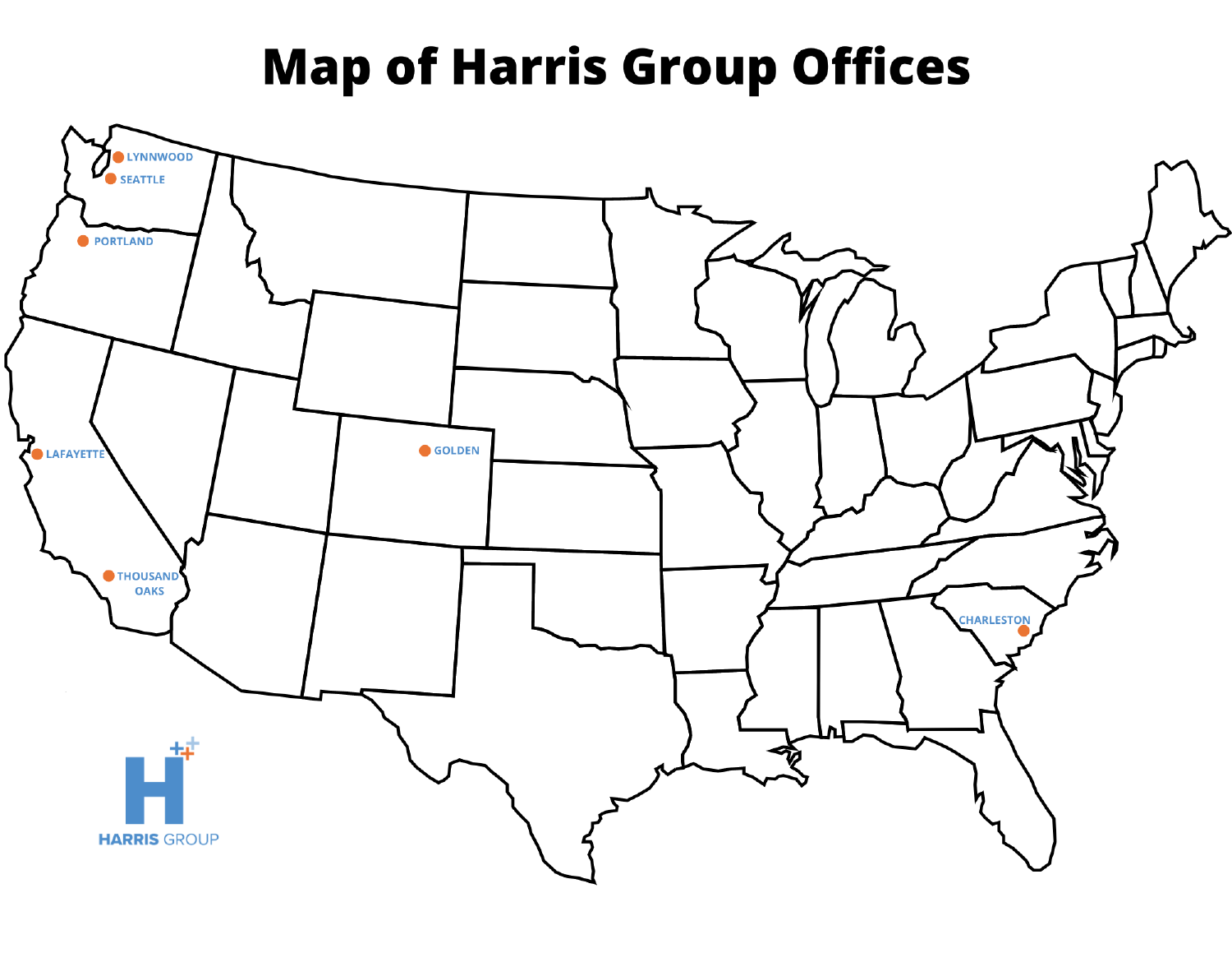 Map of Harris Group locations
