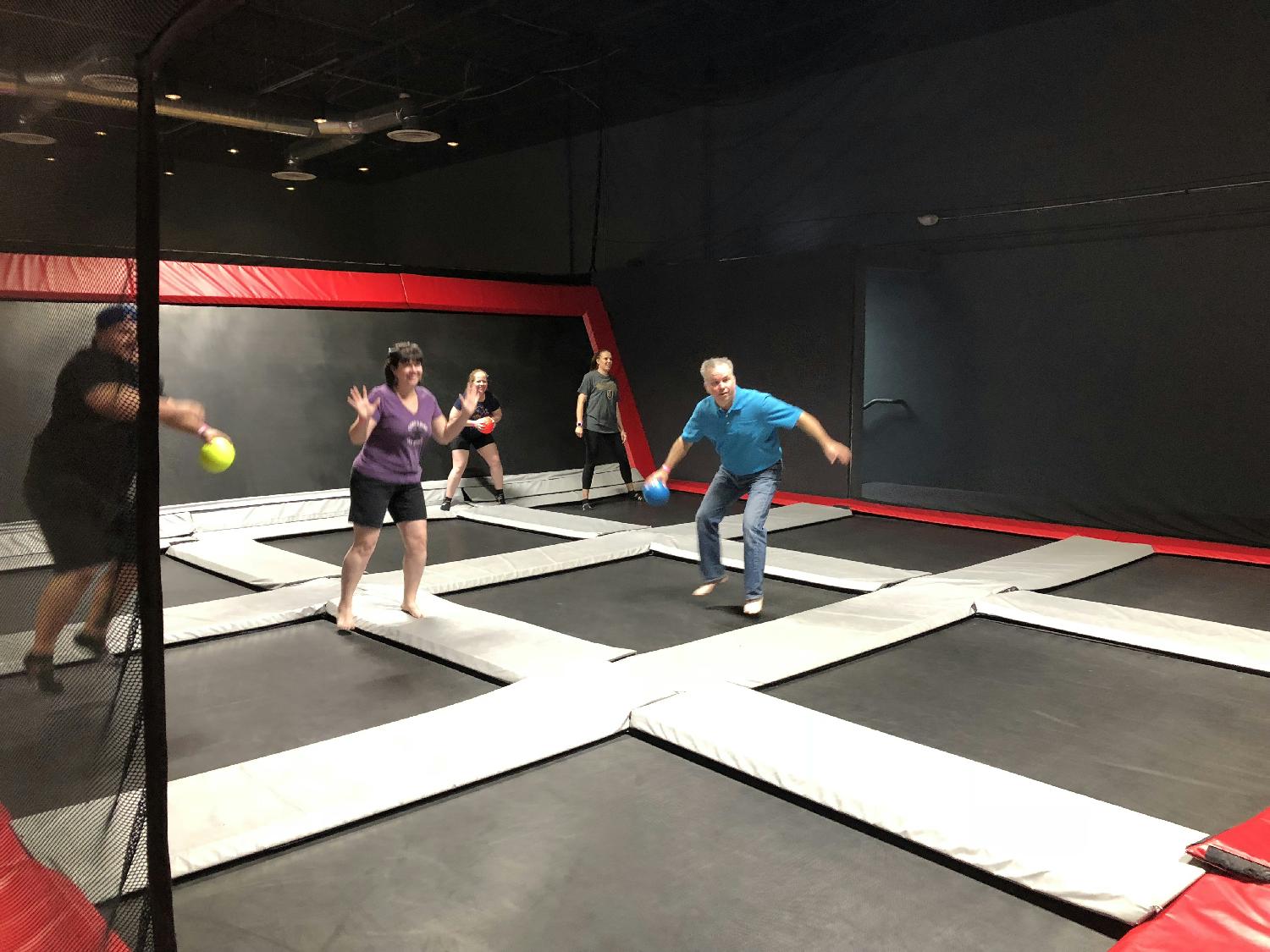 An Ignite Funding Employee event playing dodge ball.