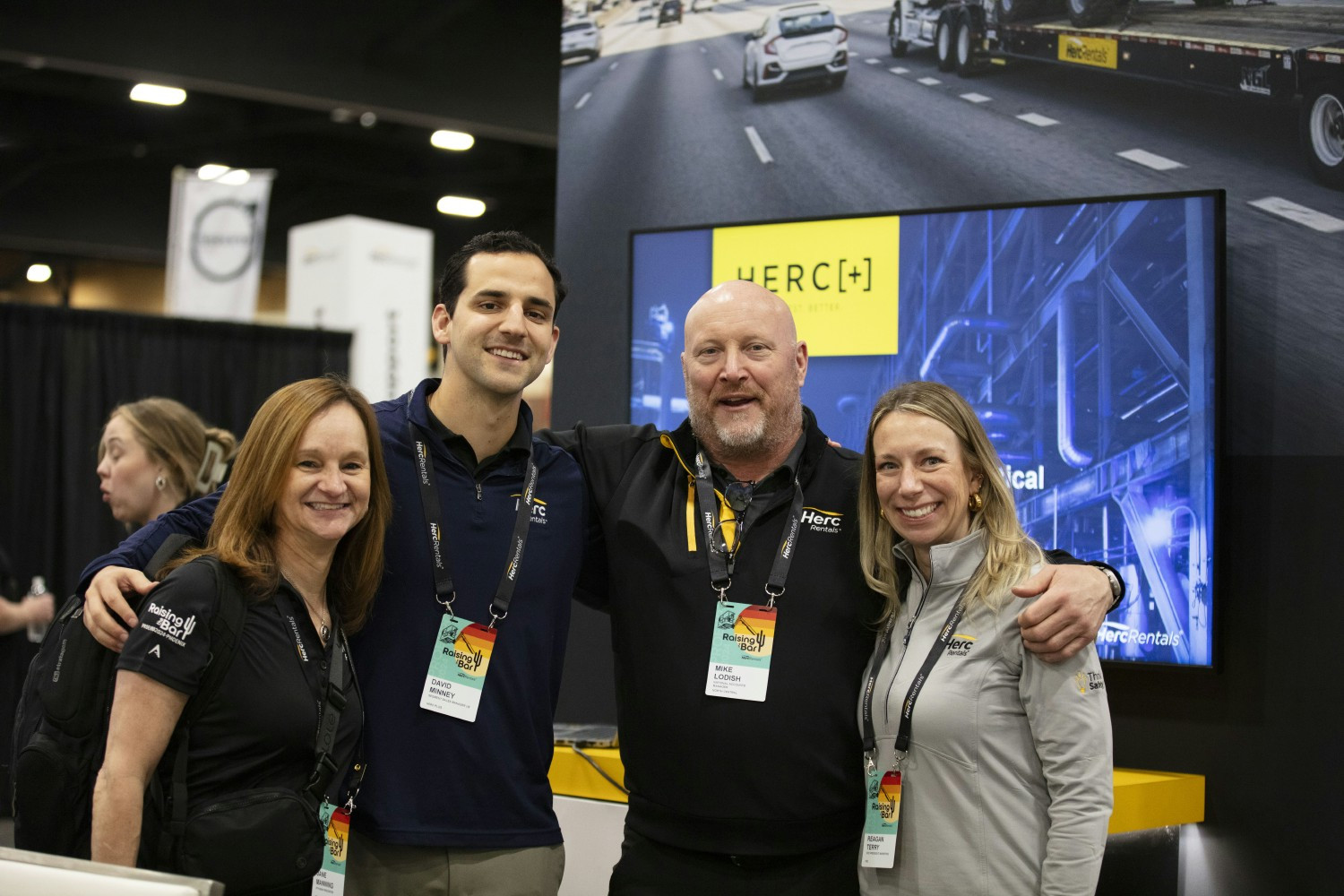 Our VP of Human Resources and VP of Marketing with field sales reps at our company trade show.