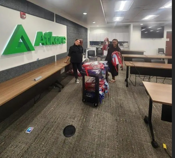 Harvey Headquarters Facility Gives out 750 Bookbags for Back-to-School Drive!