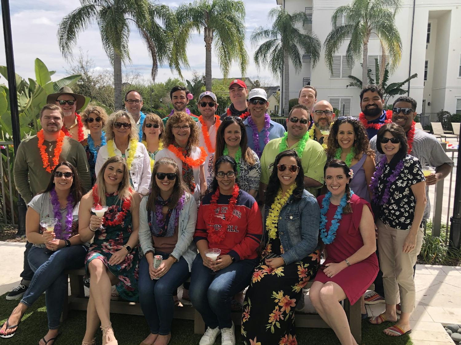 Just prior to the pandemic, eMindful mates gathered for a company luau in honor of Employee Appreciation Day.