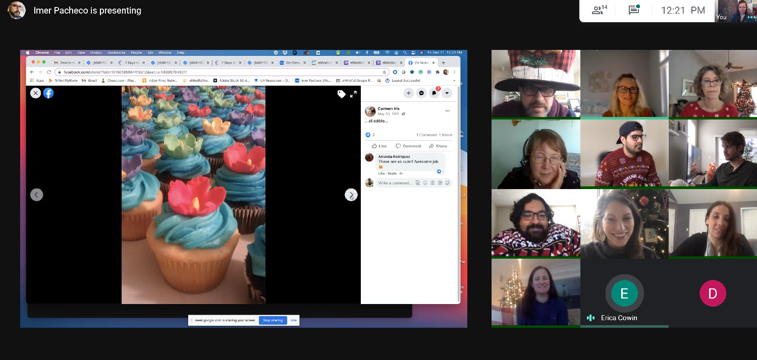 eMindful mates were creative during COVID and celebrated the holidays with virtual cookie and desk decorating contests. 