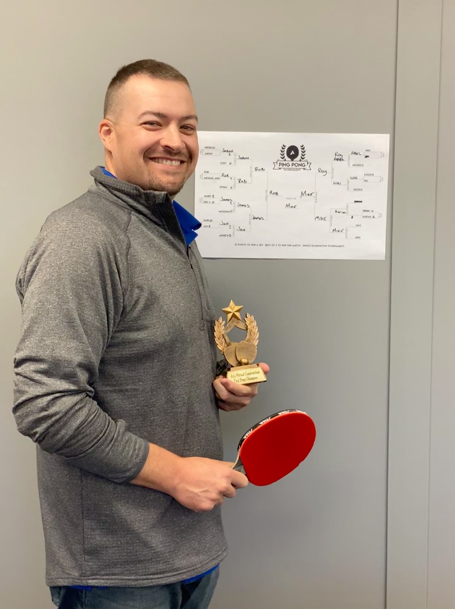The winner of our annual ping-pong tournament.