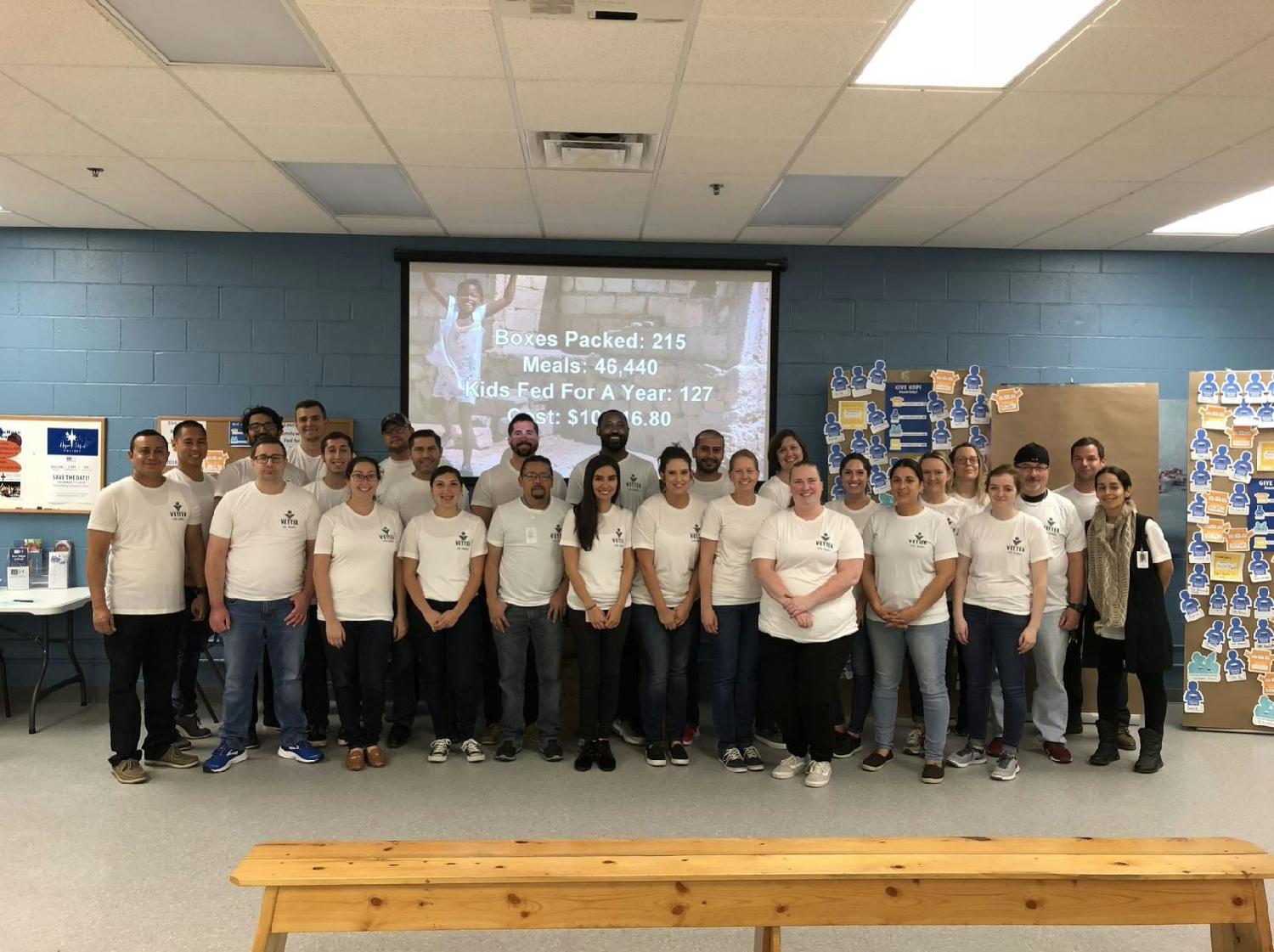 Vetter employees volunteering at Feed My Starving Children