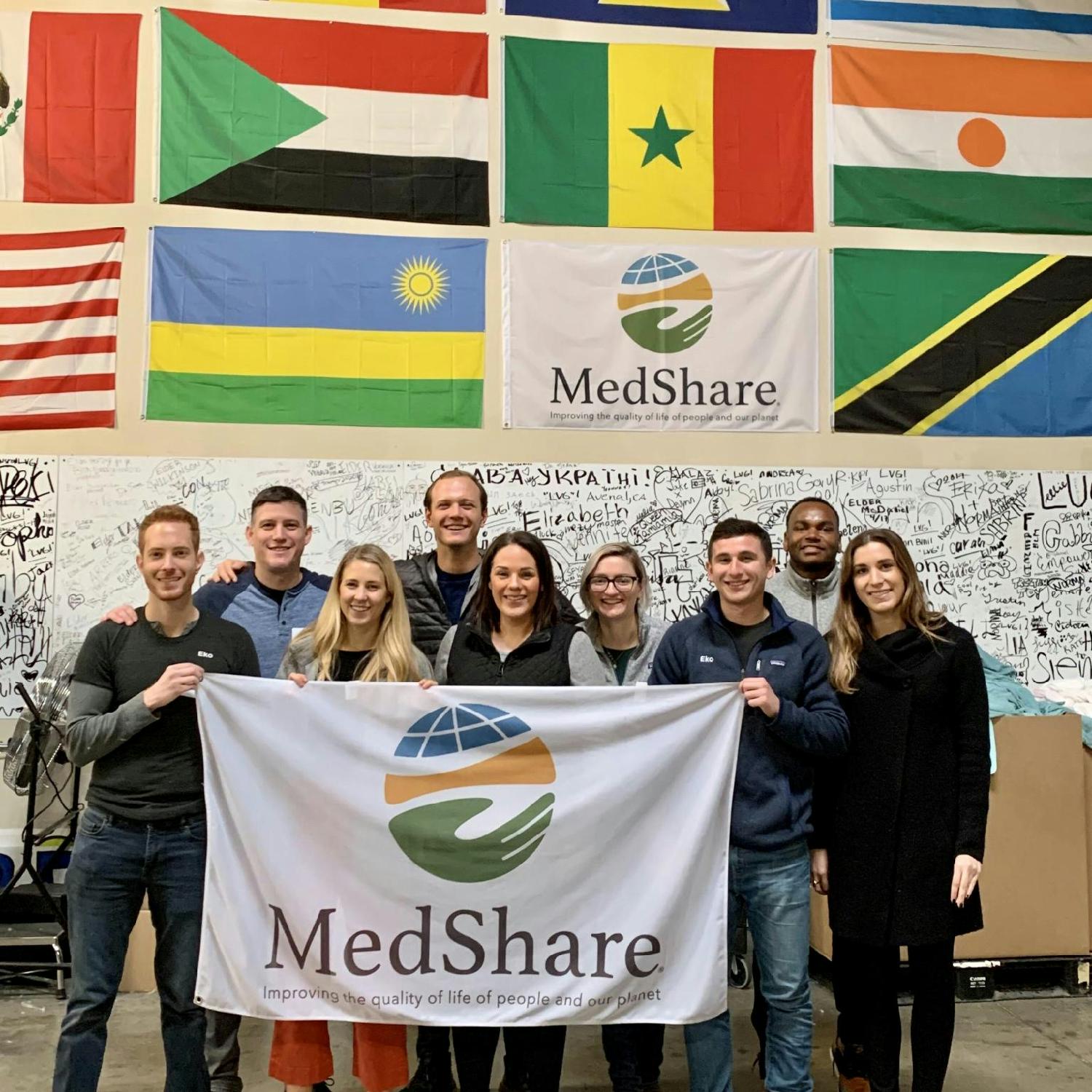 Sales team volunteers at MedShare