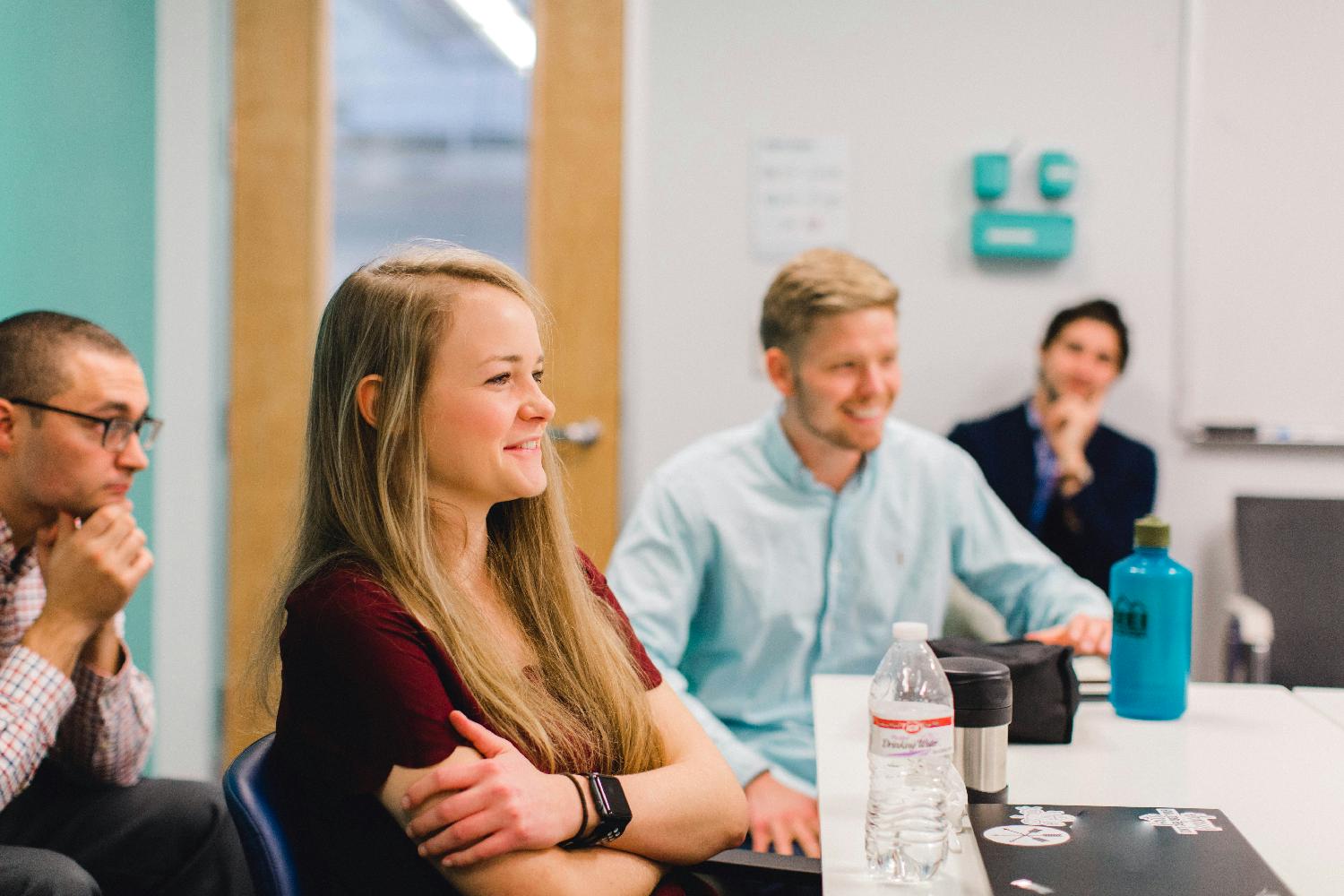 Our team in a meeting.