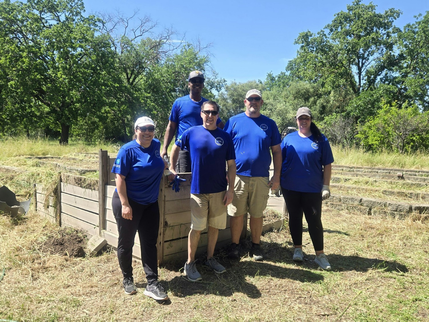 CIG employees volunteering their time at an adult school in Roseville, CA in support of Earth Month.