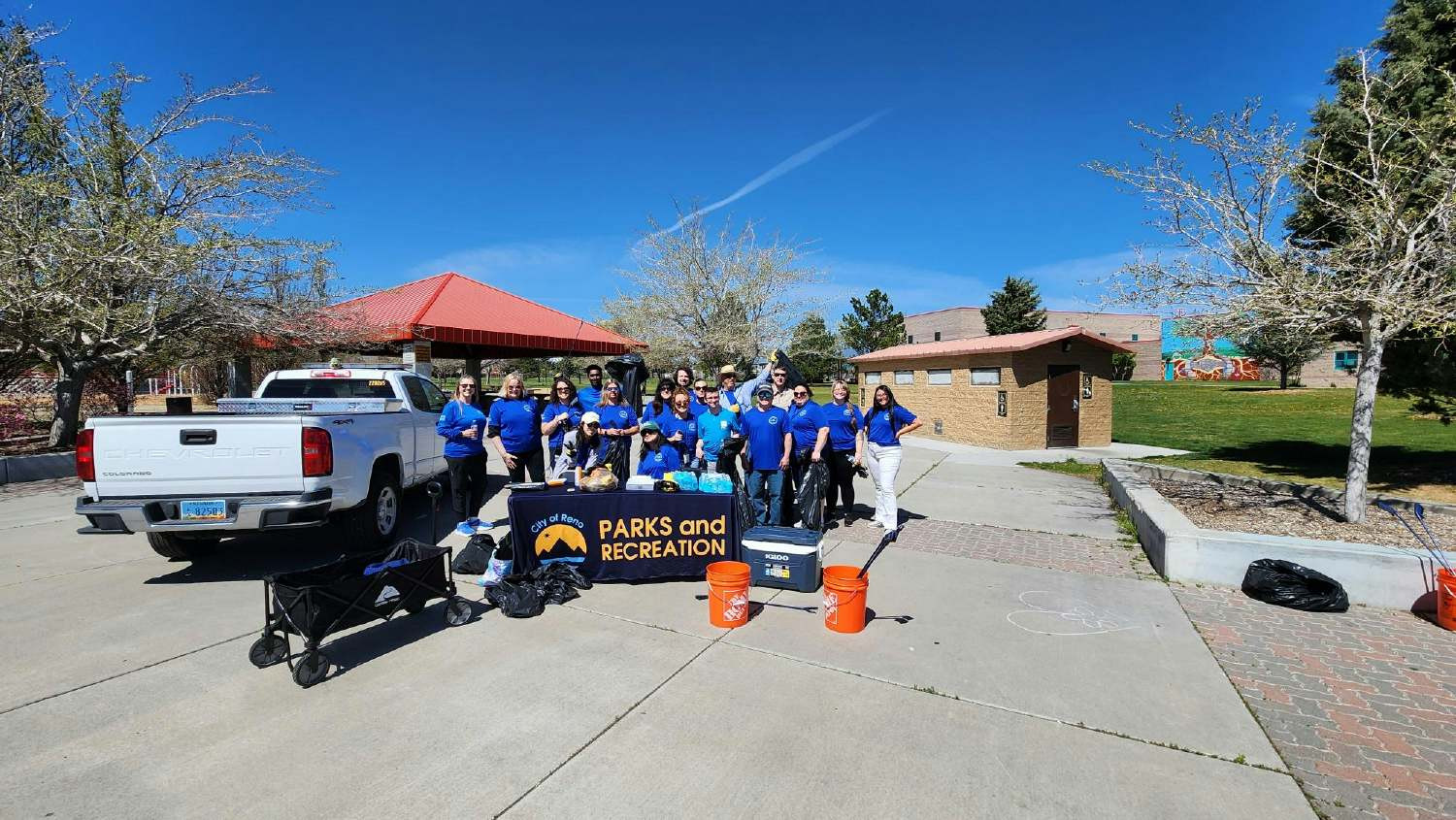 CIG employees volunteering their time doing a full park clean-up in Reno, NV in support of Earth Month.