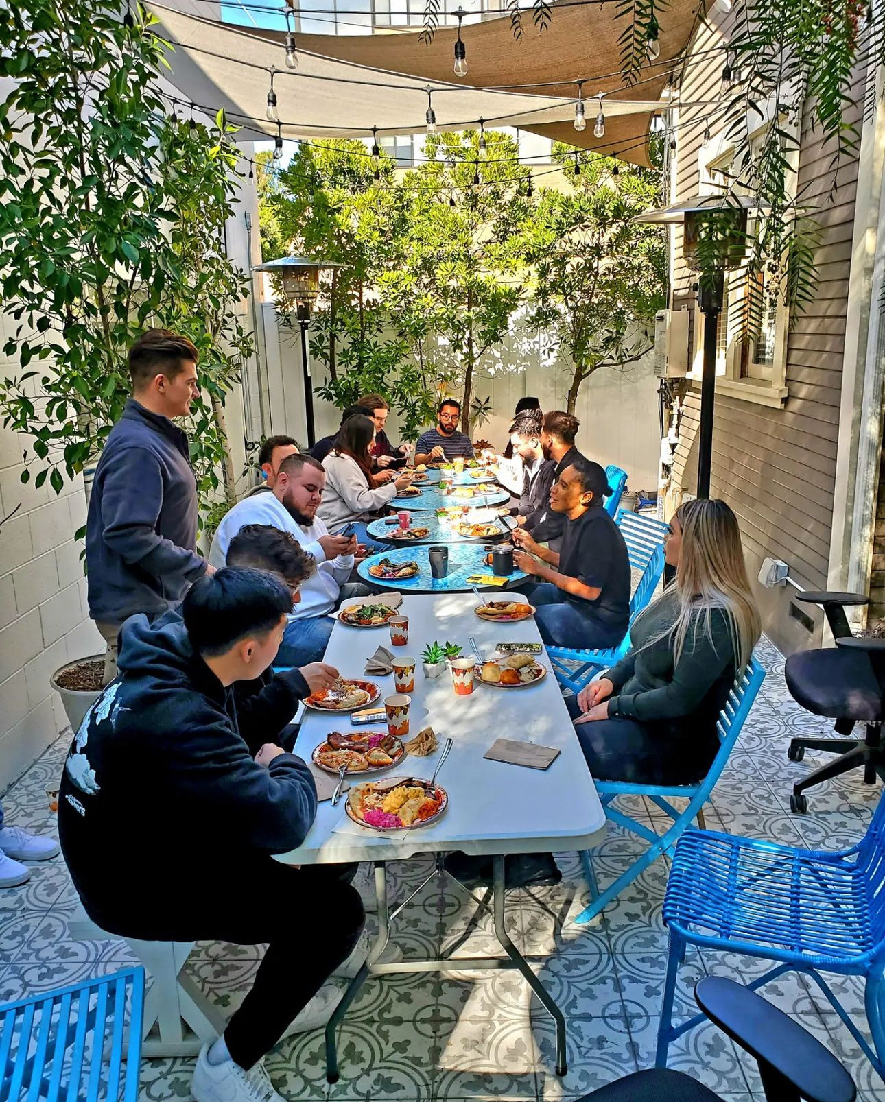 Friendsgiving on our Patio for Thanksgiving. 