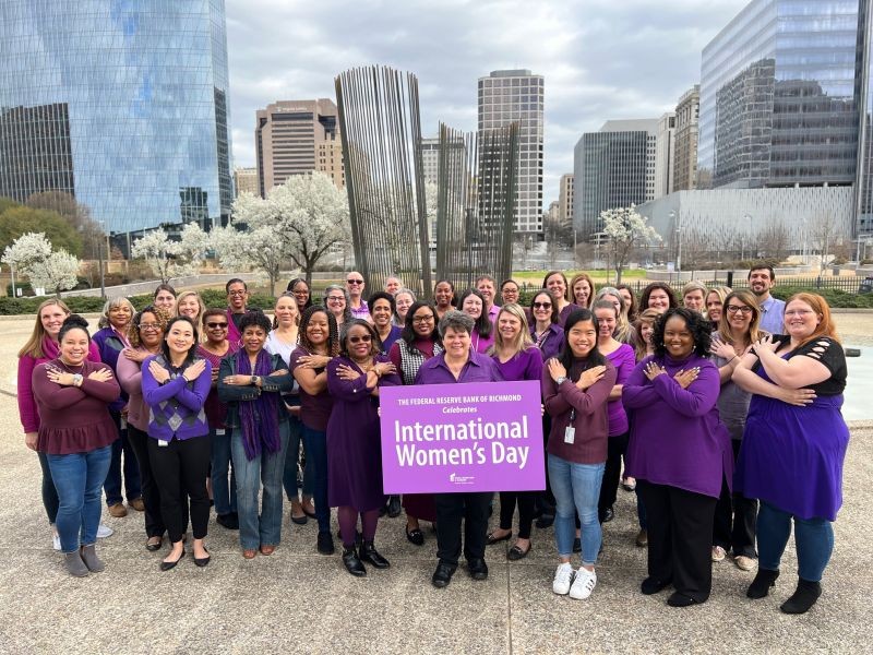 Women who make up part of Richmond Fed's workforce celebrate International Womens Day!