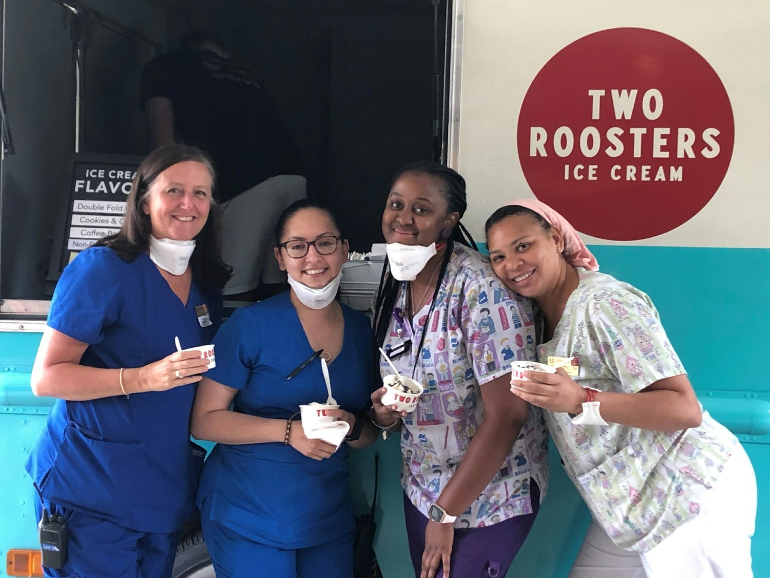 Staff enjoying an ice cream treat