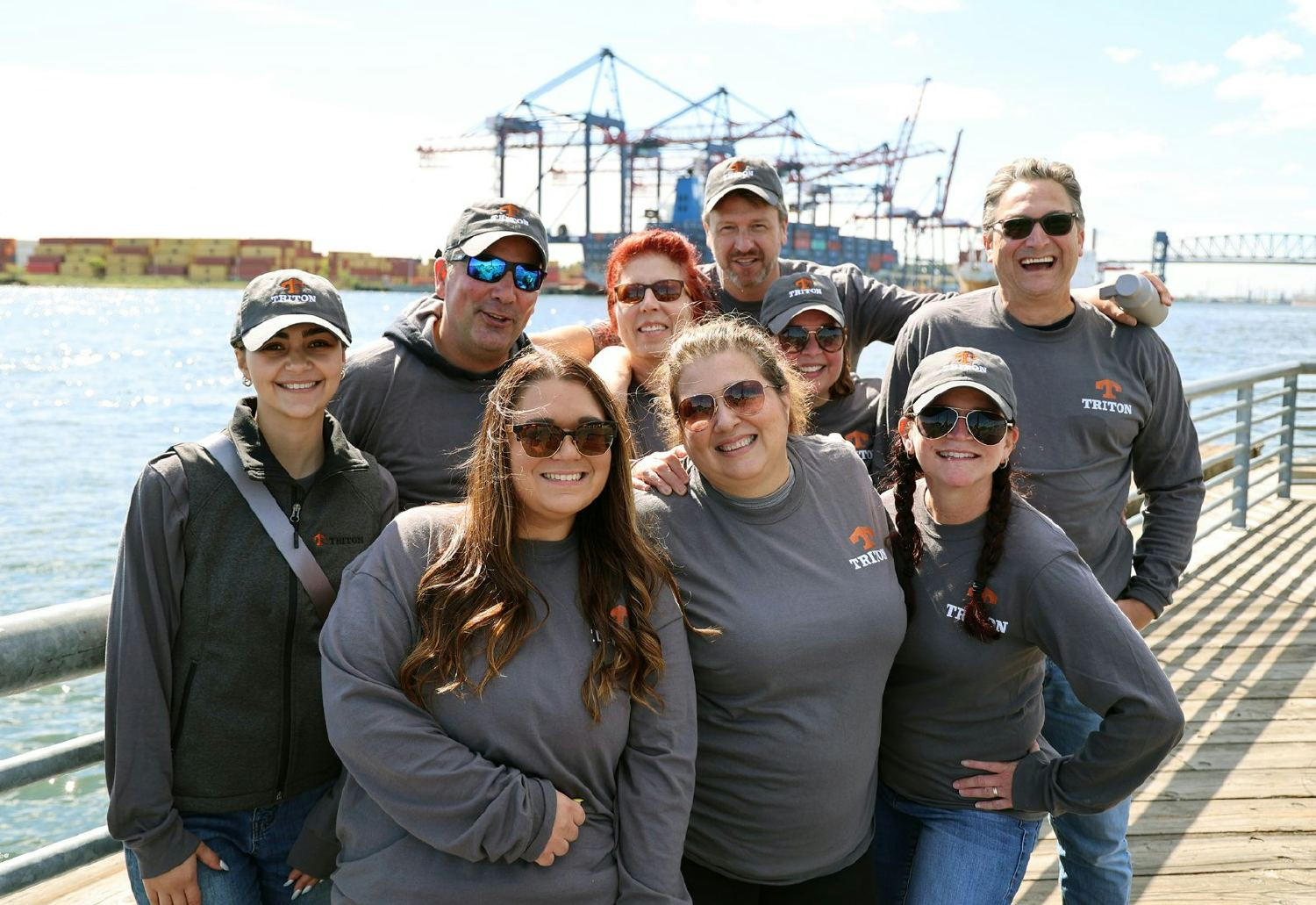 New Jersey Team members volunteer for a shoreline clean-up event
