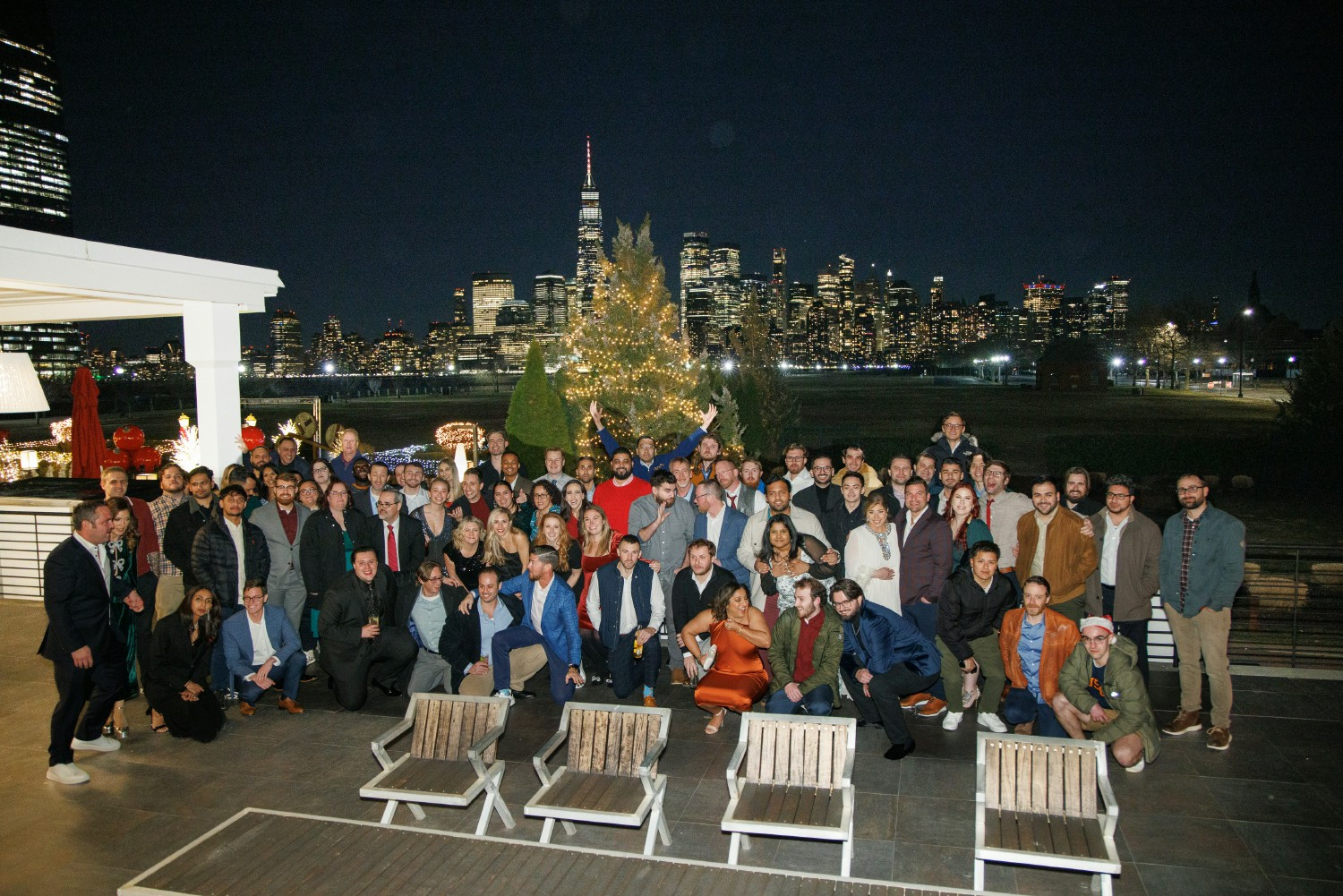Holiday party group photo