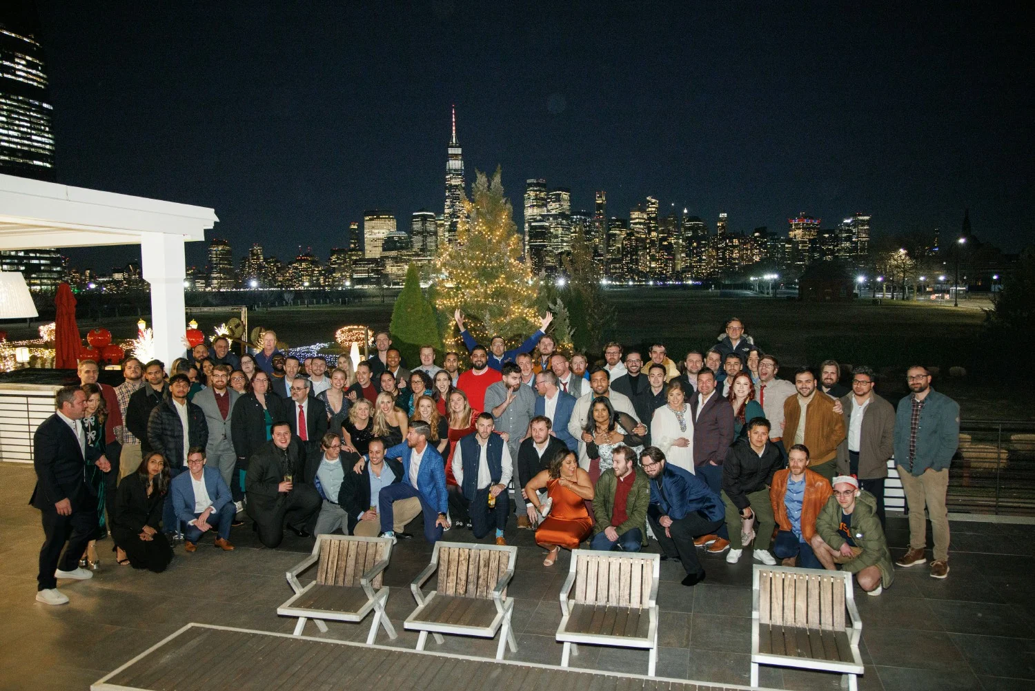 Holiday party group photo