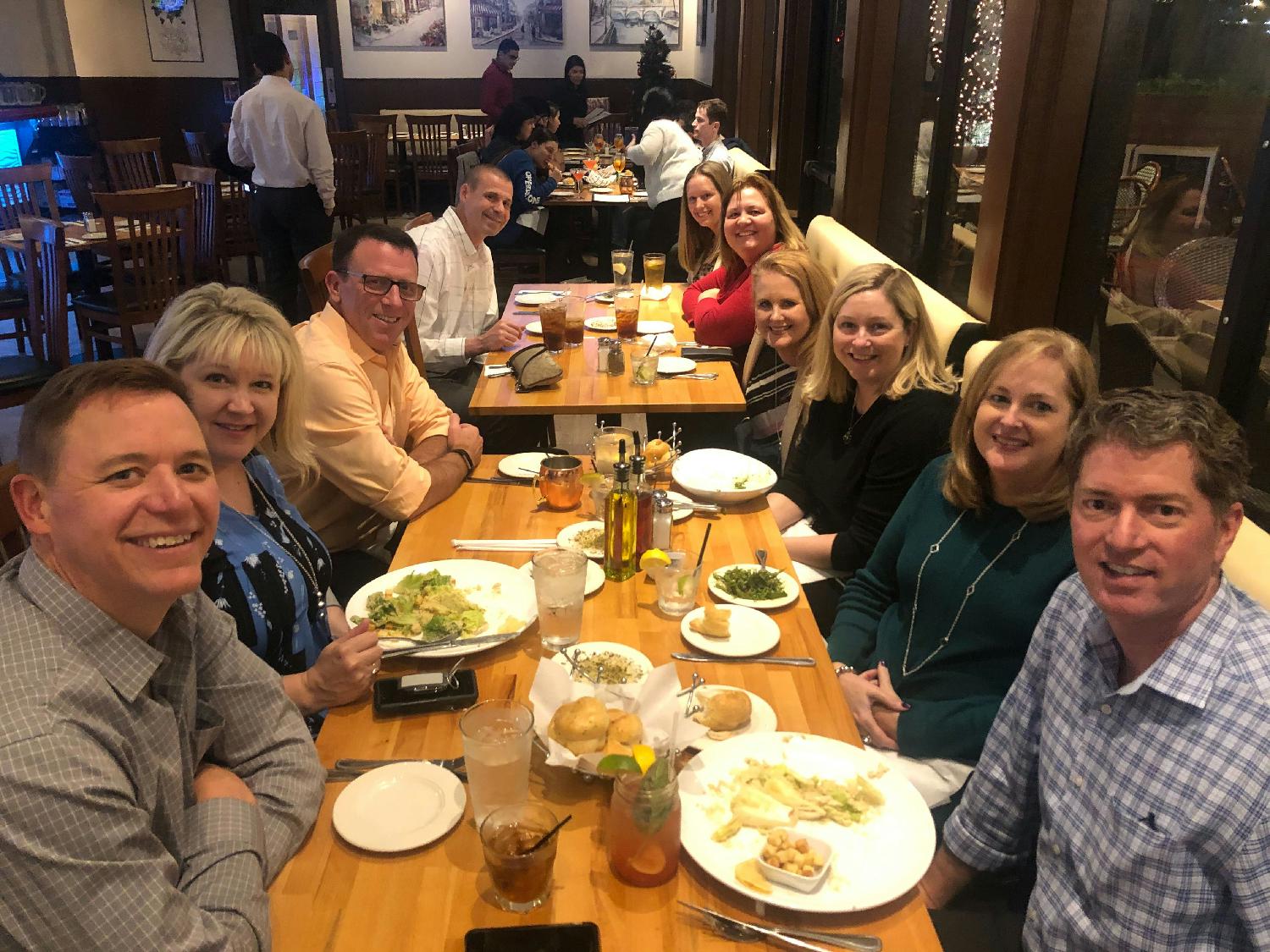 Nothing brings a team together like dinner out while on the road.