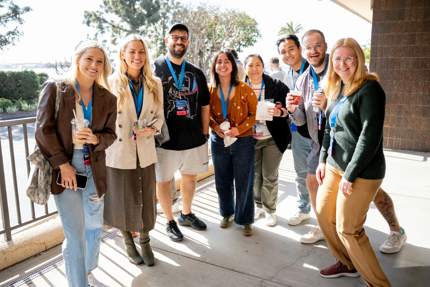 Remote team members excited to gather in-person during a recent offsite.