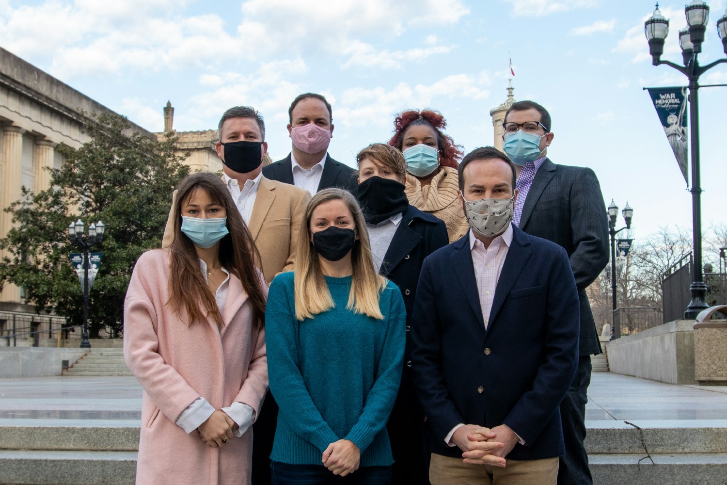 The Nashville based team poses downtown. 