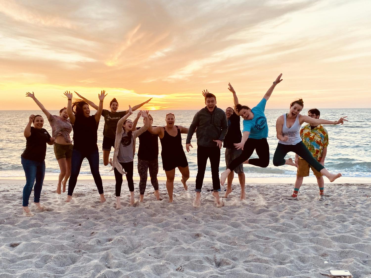 Most of the team on the beach in Captiva, FL. We rented a mansion, flew down, and celebrated hitting one of our company milestones. So much fun!