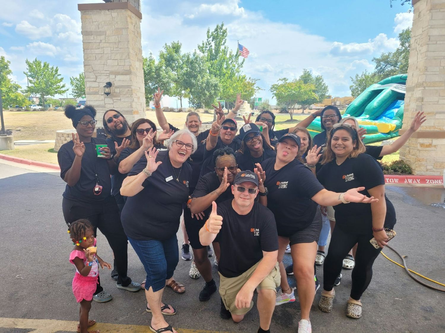 Staff loving their Annual Family FunFest at Legacy at Crystal Falls in Leander, TX 