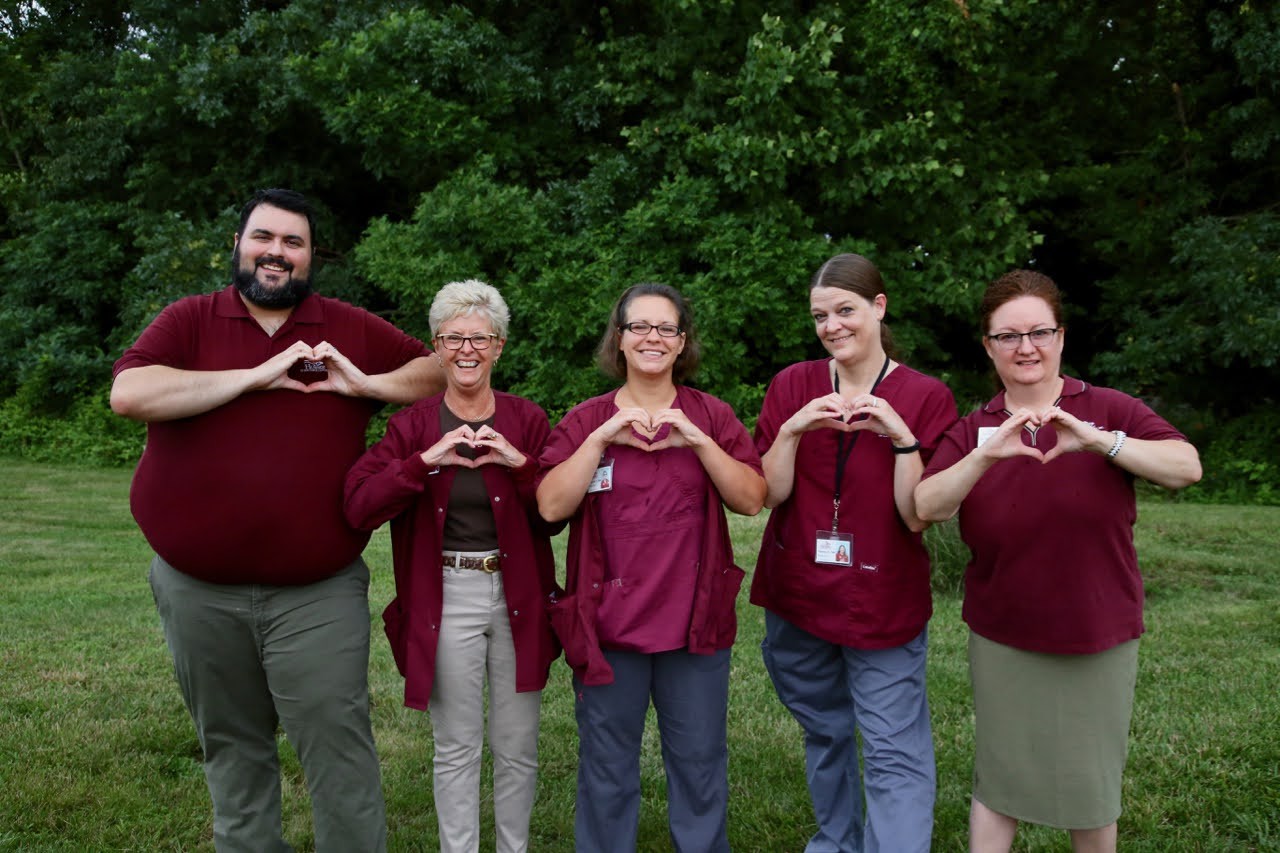 Our staff in Marion teaming up to show our patients love.