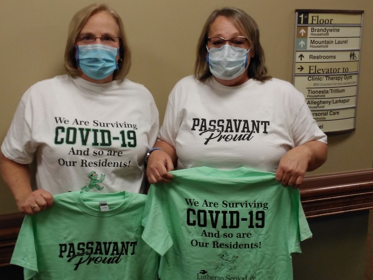 Sandy Franksain and Cathy Spiker designed a t-shirt so staff know their work is appreciated.  We are “Passavant Proud!”

