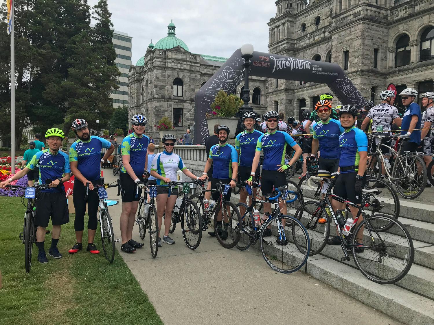 Zymeworks' biking team participating in Tour de Victoria 2019.