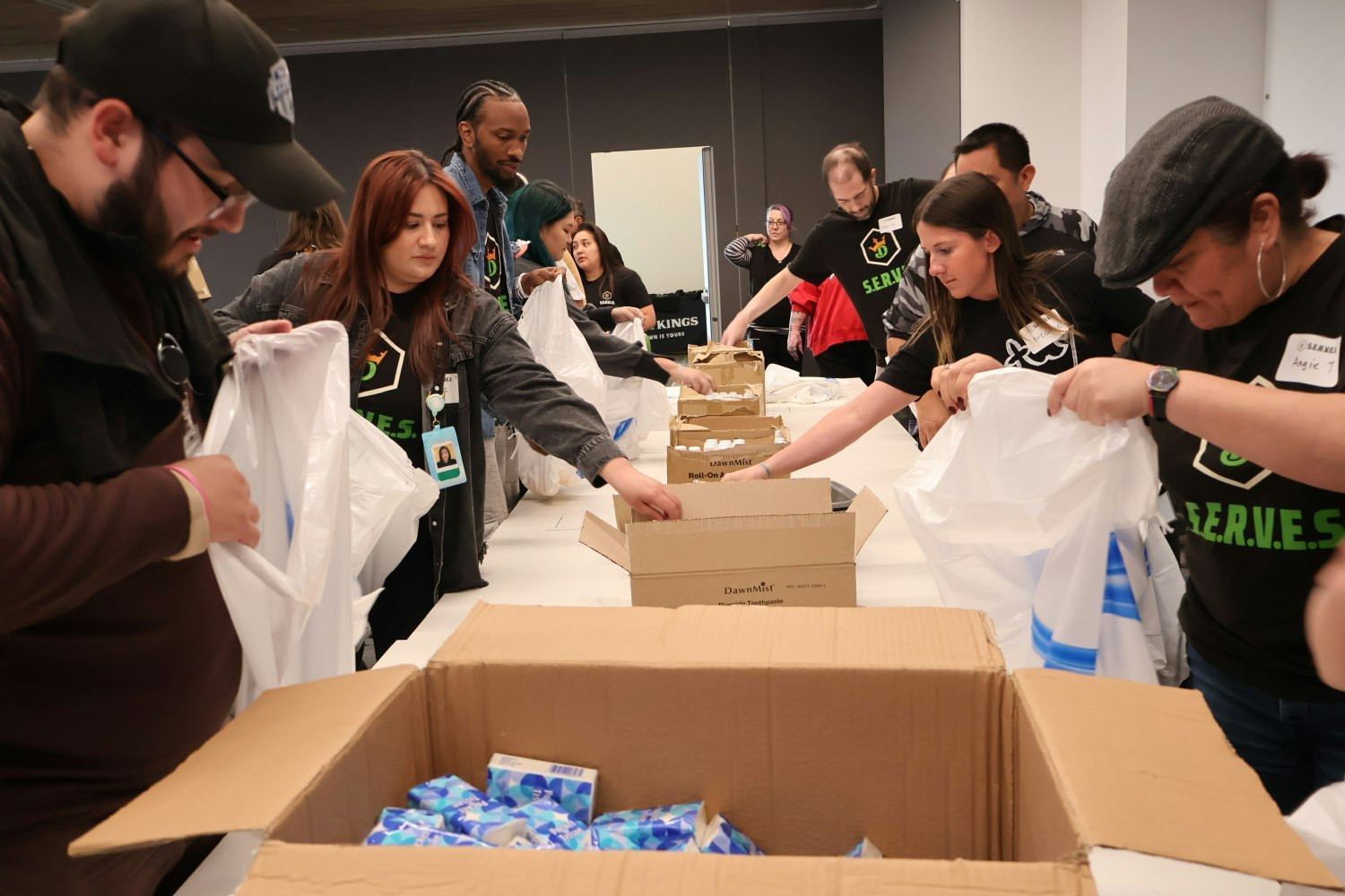 We teamed up with United Way to assemble over 4,500 essential care packages for women.