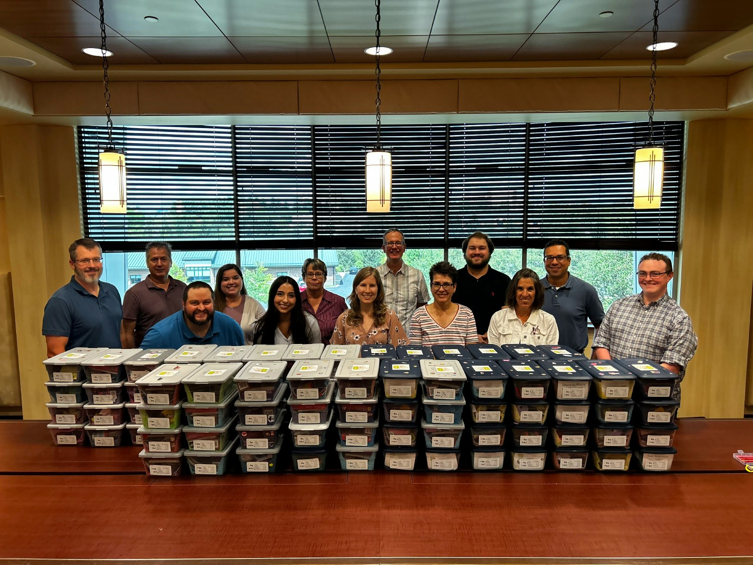 Giving Back: The staff truly believe in community involvement and volunteering. 105 Jared Boxes made for kids!