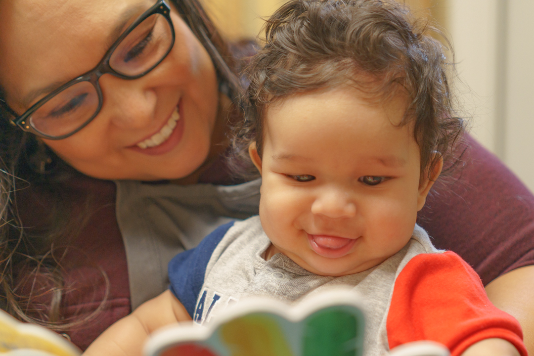 Our infant teacher, Ms. Leti, with Michael