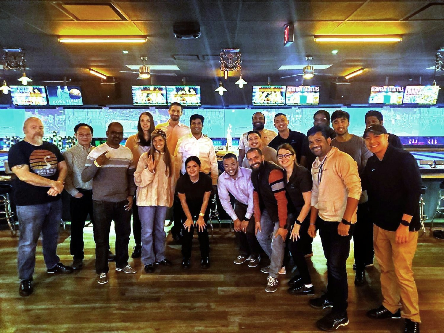Sky bowling happy hour with local members of our team