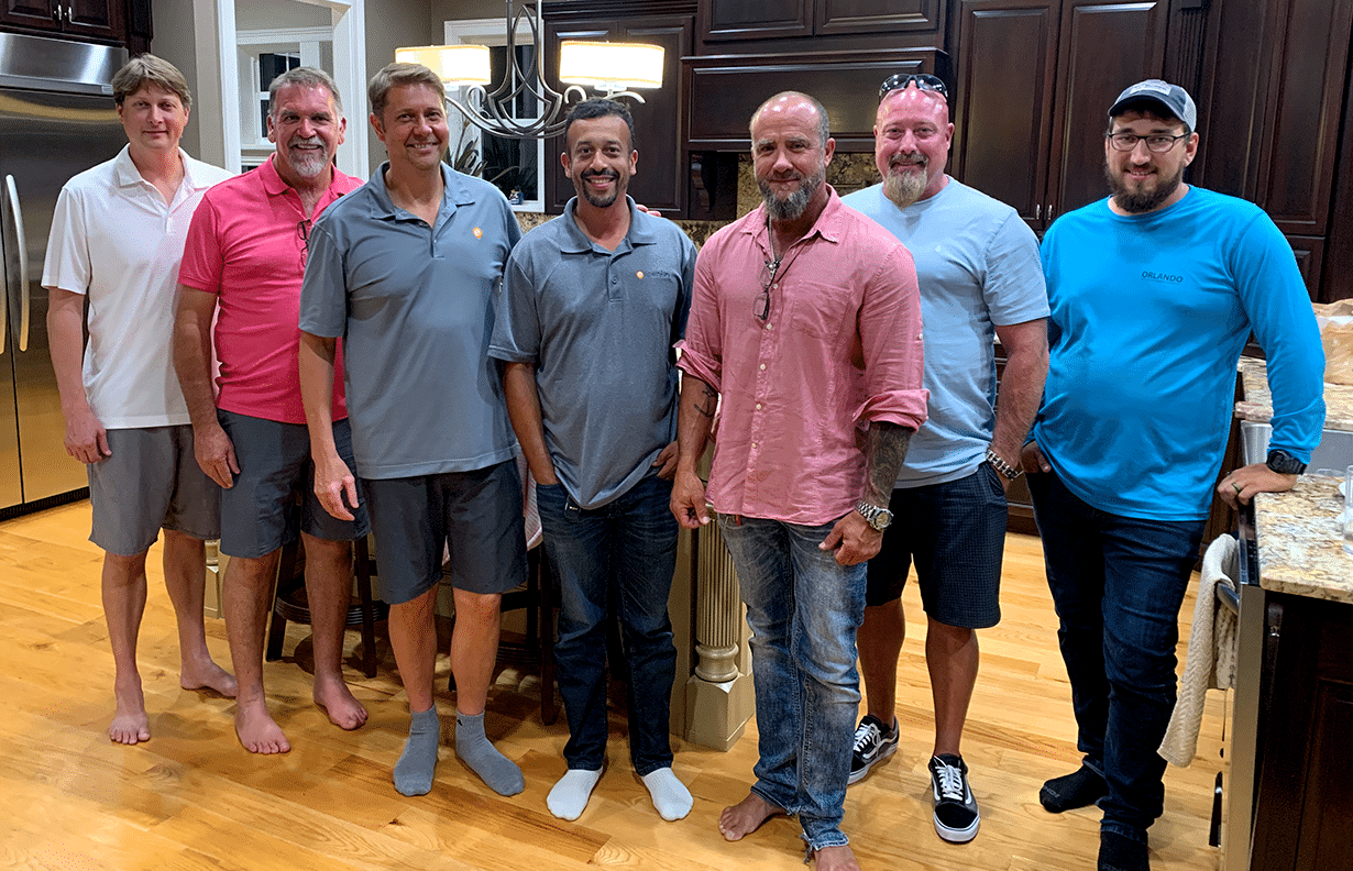 The crew enjoyed an evening in after some serious sales planning!