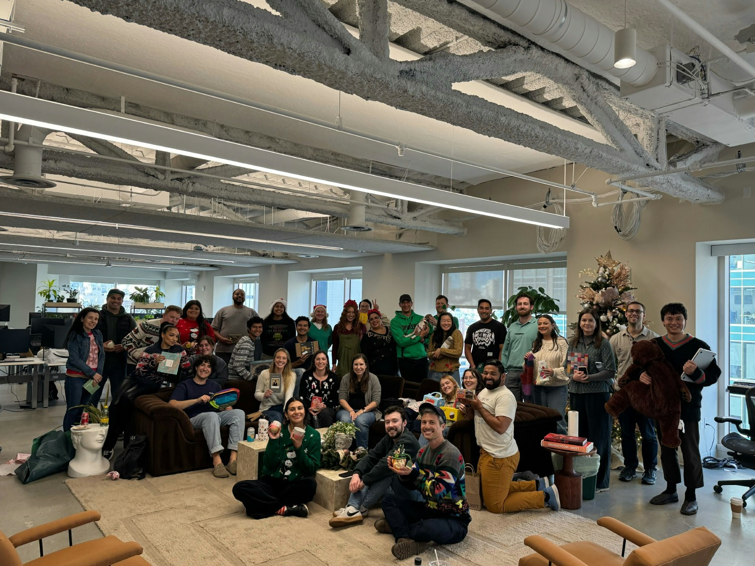 White Elephant Gift Exchange at our San Francisco office