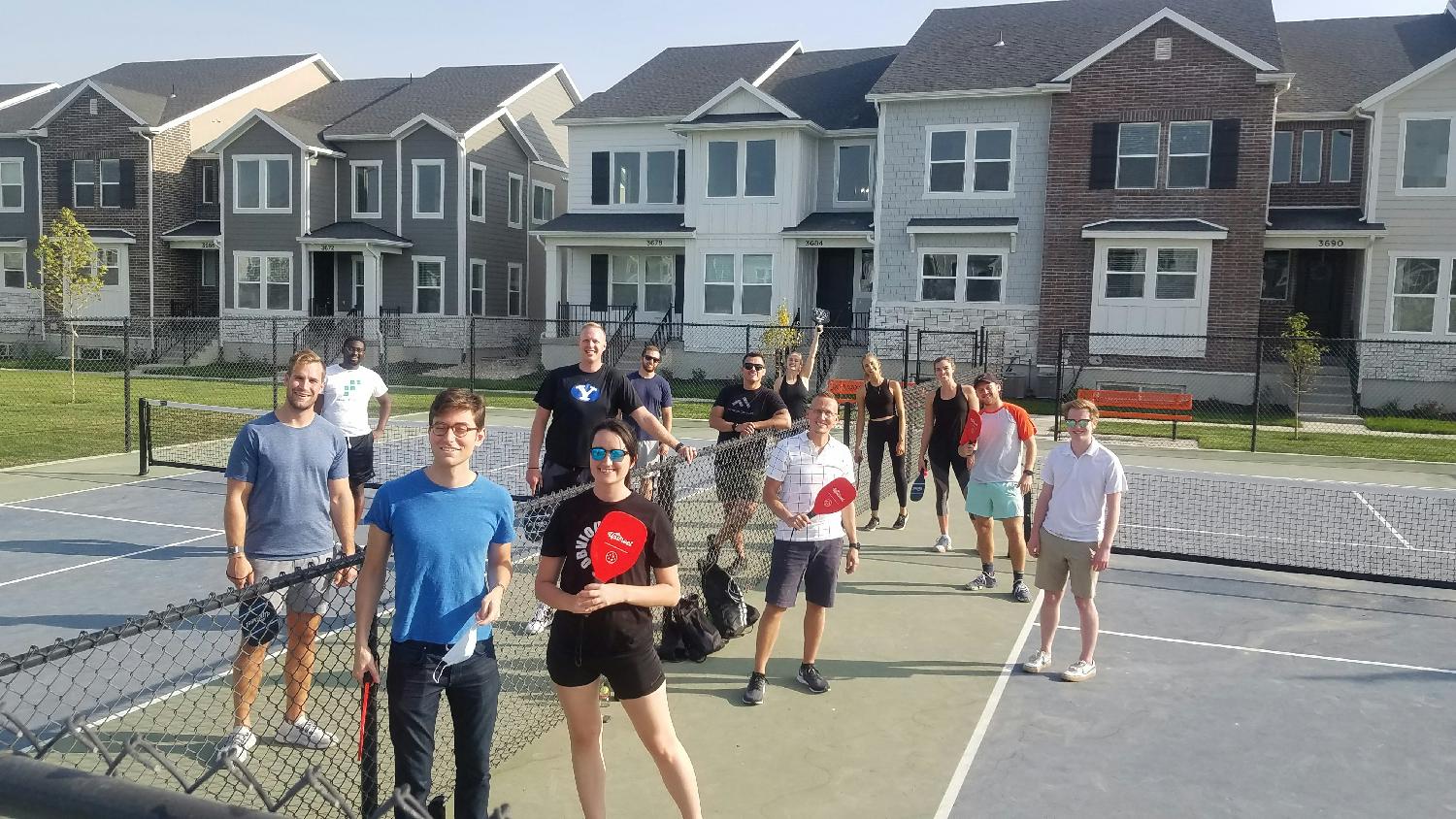 After work pickle ball is a summer favorite for the office.