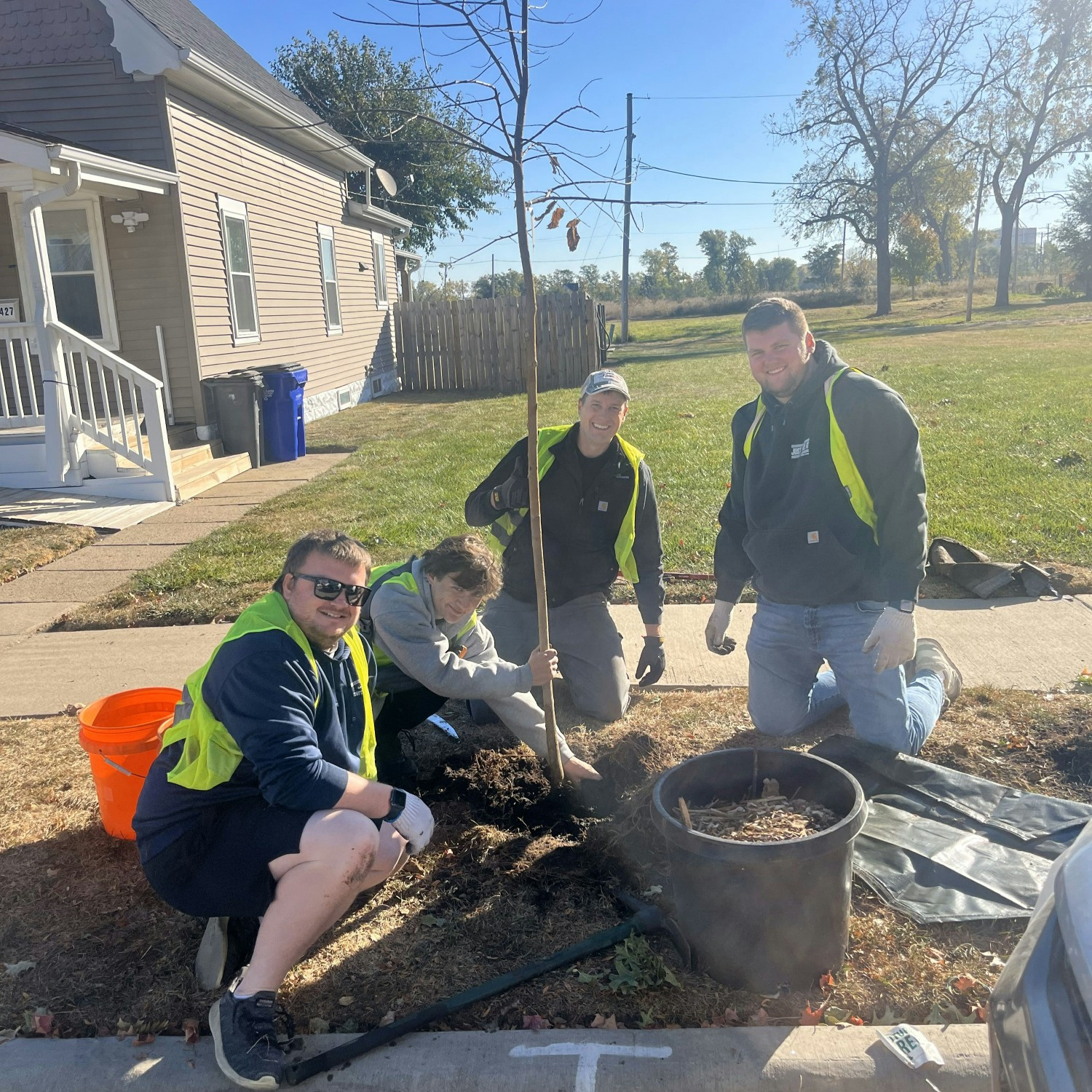 Service Day: Planted 114 trees, Picked up 50lbs+ of litter, Cleared invasive plants along trails, Beautified city parks